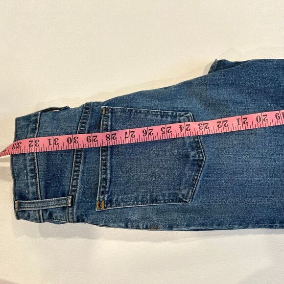 Madewell Slim Wide-Leg Crop Jeans 24P Petite Medium Wash Raw Hem High Rise Denim - Picture 7 of 9